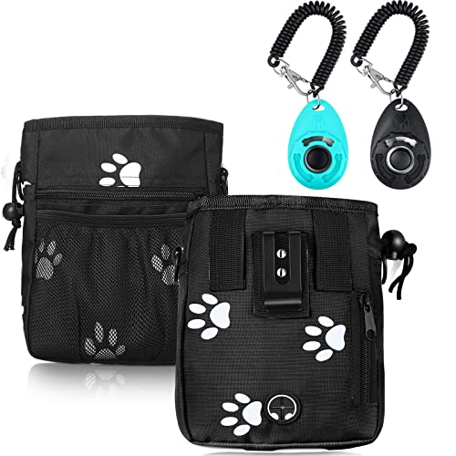 Train Your Canine Like a Pro with Complete Clicker Training Kit - Includes Treat Pouch, 2 Clickers with Wrist Straps, and Built-In Poop Bag Dispenser - All in One Convenient Package!