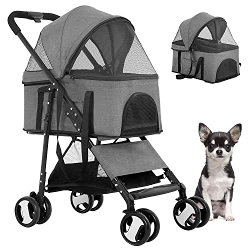 3-in-1 Pet Stroller with Detachable Carrier - Ultimate
