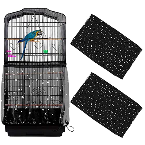 Adjustable Bird Cage Net Cover - Black Starry