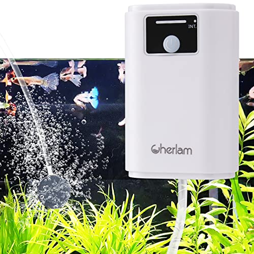 Rechargeable & Portable Aquarium Air Pump - Long-Lasting Lithium Battery Operated Fish Tank Oxygenation