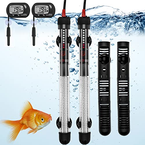 Enhance  - Adjustable Temperature, Thermometer, Protective Case - Ideal for 40-90 Gallon Saltwater, Freshwater Fish, and Turtle Tanks