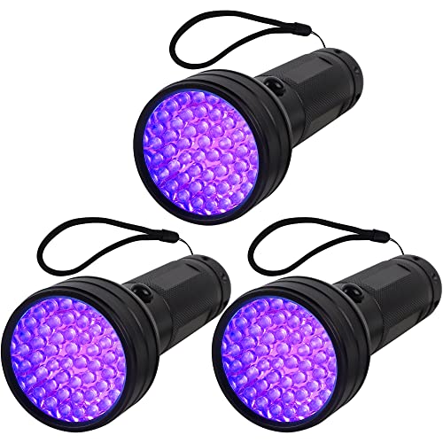 3-Pack UV Flashlight Black Light with 51 LEDs: 