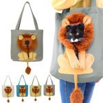 Canvas Shoulder Carrying Bag - Cute Lion-Shaped Cat