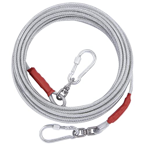 20FT Dog Tie Out Cable for Dogs Up to 125lbs