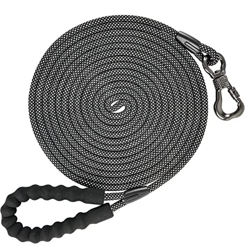 Nylon Rope Dog Training Leash with Swivel Lock and Comfortable Padded Handle - Perfect for Small, Medium, and Large Breed Dogs (for Training, Playing, Camping, or Yard).
