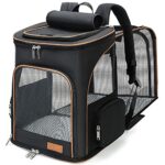  - Foldable Pet Backpack for Travel and Hiking in Stylish Black