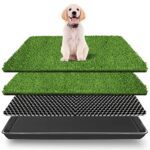 Reusable & Washable Canine Potty Grass with Bottom Collection Tray - Perfect for Indoor/Outdoor Pet Training.