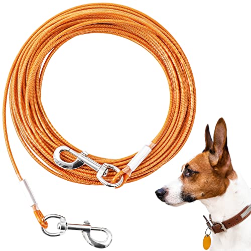  - 20/50/30/100FT Chew-Proof and Durable Tether Line for Outdoor Activities and Camping | Supports Dogs Up to 250lbs.