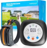 YHPOYLP Wireless Dog Fence System featuring waterproof and rechargeable collar for safe outdoor play