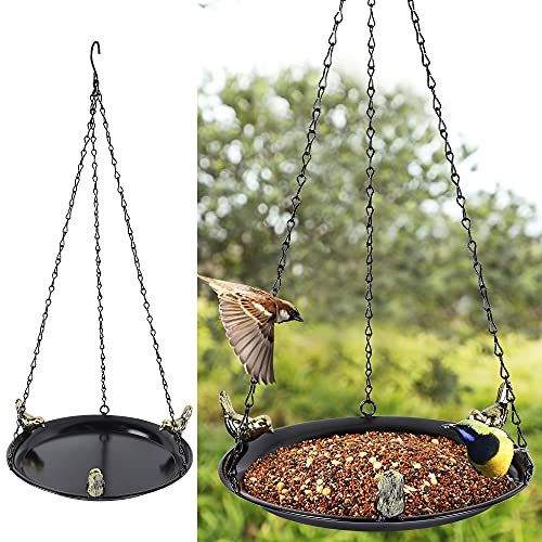 Multi-functional Hanging Tray for Poultry Feeders - Seed Platform, Bath and Feeder in One for Outdoor Garden Decor.