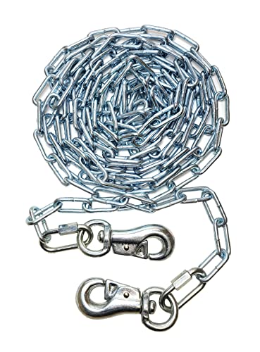 Heavy Duty Dog Runner Chain designed for outdoor use, featuring a durable 15-foot length with swivel snaps for easy attachment and tangle-free operation