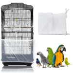 Universal Bird Cage Seed Catcher made from soft nylon mesh, designed to fit various small and medium bird cages, featuring elastic drawstring for secure fit and ease of cleaning