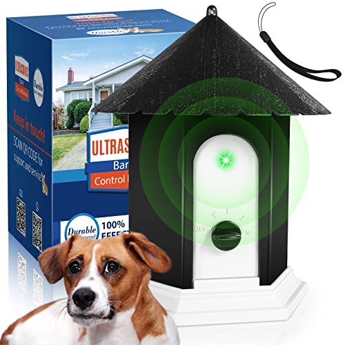 50ft Range Ultrasonic Dog Bark Control - 4 Frequency Training Aid with Weatherproof Design, Safe for Humans & Dogs.