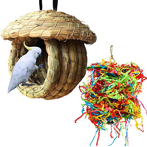 Birdcage Straw Simulation Birdhouse - Natural Fiber