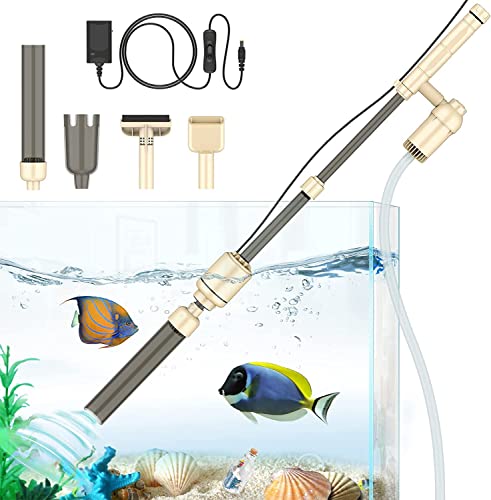 Electric Gravel Cleaner for Fish Tanks: Bedee 6 in 1 Automatic Water Changer Filter with Detachable Siphon Vacuum and Sand Washing Kit, 18W IP68 Waterproof for Safer and Stylish Aquariums.