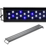 AQUANEAT LED Aquarium Light designed for 12-16 inch fish tanks, featuring bright white and blue LEDs for enhanced aquatic displays