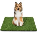 39.4x31.5 inch Washable Synthetic Grass Pad for Pet Potty Training with Drainage Hole and Easy Cleaning.