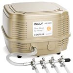 INCLY 7W Aquarium Air Pump: 245 GPH quiet oxygen bubbler with 4 adjustable outlets for fish tanks and hydroponics