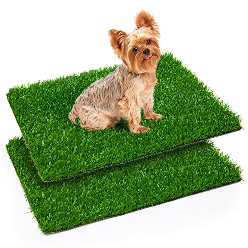 Oiyeefo Artificial Pet Pee Grass Mat, 18 x 23 inches, ideal for indoor and outdoor potty training for puppies and small dogs, available in a pack of two