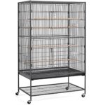 Topeakmart X-Large Parrot Cage with a rolling stand and large front doors, ideal for medium-sized birds like cockatiels and African greys