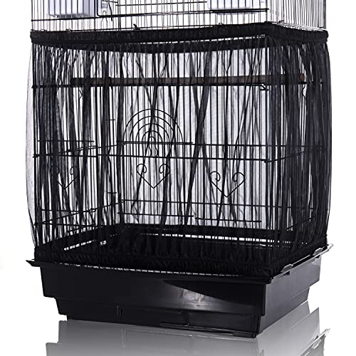 Chicken Cage Seed Catcher - Large, Stretchy Mesh Skirt Cover for Parrot Enclosures, Soft and Breathable Material, Prevents Scatter and Mess, Reusable Design.
