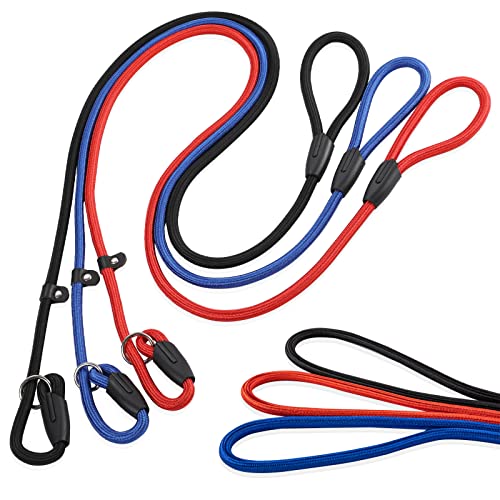 3pcs Slip Lead Dog Leash Set | Strong Nylon Rope