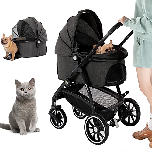 Dog Stroller for Small Medium Dogs - Foldable Pet