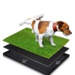 Indoor Dog Potty Grass Pad - Reusable 3-layered artificial grass mat with collection tray for easy pet training and cleanup