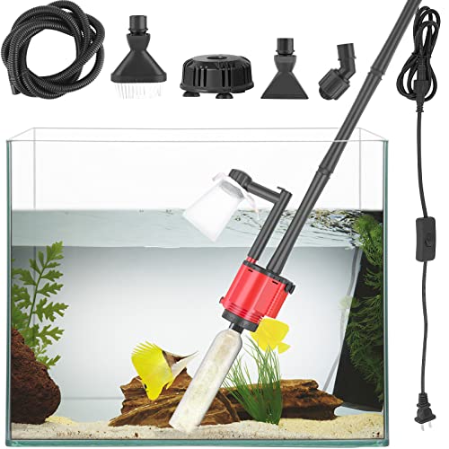 Electric Aquarium Gravel Cleaner: Multifunctional Fish Tank Water Changer, Detachable Vacuum Sand Washer, Algae Cleaner with Filter and Water Shower Set.