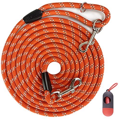 Reflective Long Rope Dog Leash - 10mm by 30ft