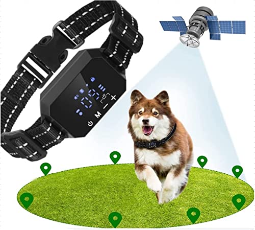 GPS Wireless Dog Fence with Large Range and Adjustable Collar for All Dogs.