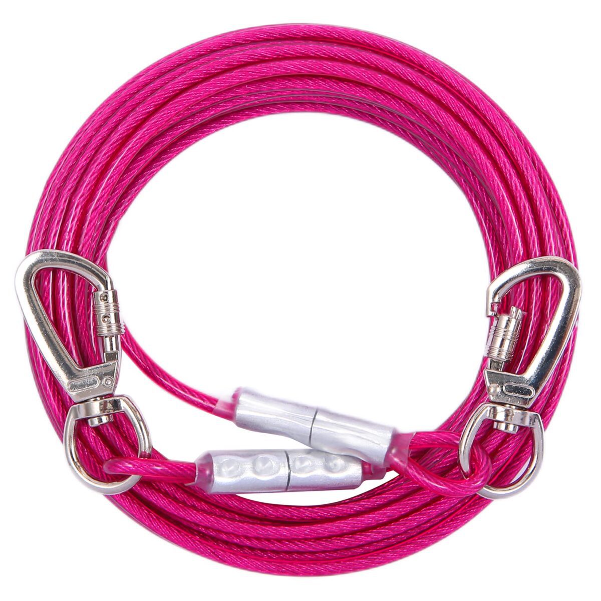 50FT Dog Tie Out Cable: Heavy-duty and chew-proof outdoor leash for dogs up to 125lbs, perfect for parks and camping