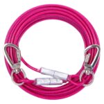 50FT Dog Tie Out Cable: Heavy-duty and chew-proof outdoor leash for dogs up to 125lbs, perfect for parks and camping