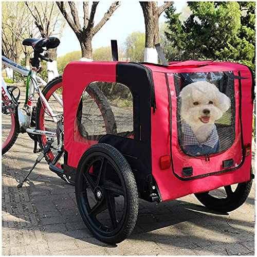 Elevate Your Dog's Adventures with the Canine Bike Trailer: Suitable for Small and Large Dogs - Folding Frame, 16-Inch Wheels - Purple.