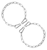 Stainless Steel Horse Gate Chain with Carabiner - Secure and Versatile Stall and Fence Lock for Horses, Dogs, and Goats - Set of 2 Stall Guards Included.