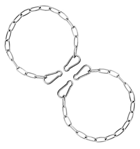 Stainless Steel Horse Gate Chain with Carabiner - Secure and Versatile Stall and Fence Lock for Horses, Dogs, and Goats - Set of 2 Stall Guards Included.