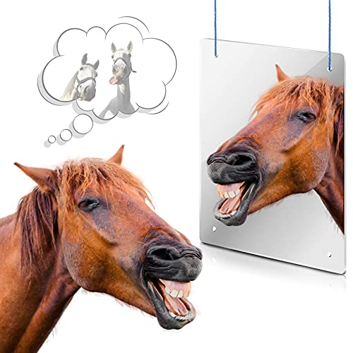 Horse Stall Mirror - 16.92 x 12.99 Inch Shatterproof Acrylic Mirror Sheet for Stable Toy and Leisure for Horses.
