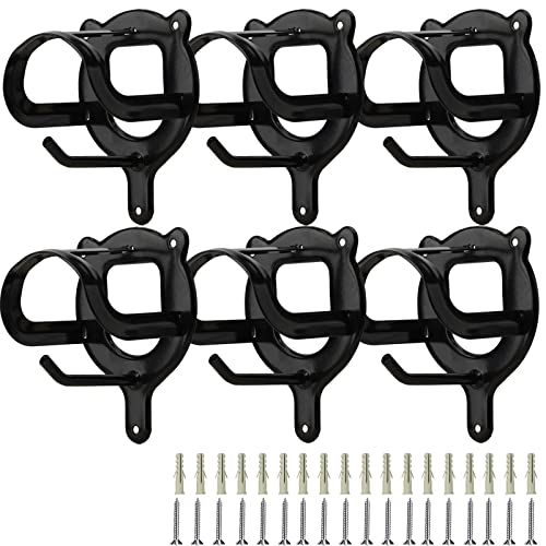 6-Count Heavy-Duty Horse Bridle Rack Bridle Hooks for Organized Horse Barn Supplies - Durable Metal Bridle Bracket with Tubes and Screws - Black.