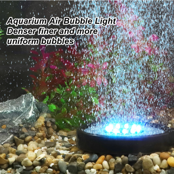 16-Color LED Aquarium Air Bubble Light with Air Stone for Enhanced Oxygenation and Visual Appeal – Complete Set with Remote Control and Air Tube